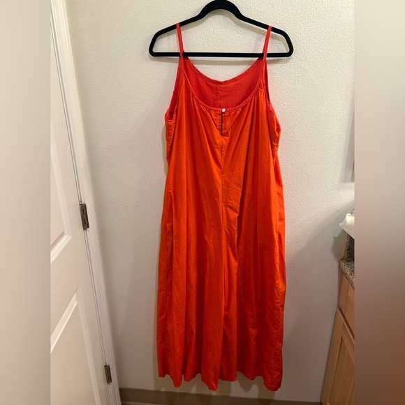 Maeve Anthropologie Orange Chrysanthemum Wide Leg Jumpsuit - Picture 3 of 7